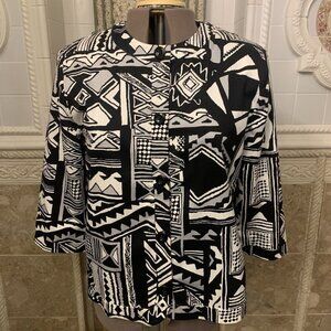 Alfred Dunner. Size 16. Cotton/Sp Lined Button Up Jacket. 3/4 Sleeve. B94
